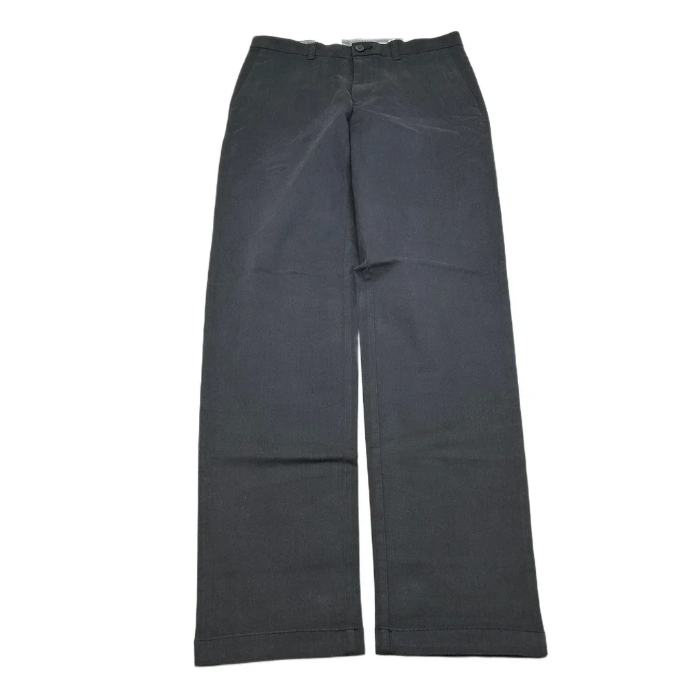Haggar Premium Soft Chino Twill Pants Mens 32x34 Gray Straight‎ Fit NEW